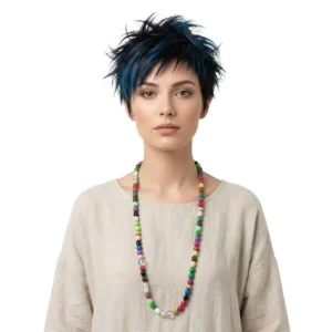 Bohem Kolye Renkli Takı Uzun Tasarım