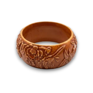 Çiçek motifli el yapımı ahşap bileklik genel görünüm