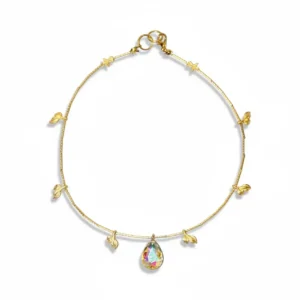 El Yapımı Kristal Taşlı Choker Kolye genel görünümüyle beyaz arka planda tasarım detaylarını yansıtıyor.