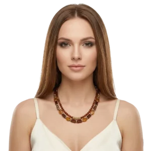 Katmanlı Kolye Taşlı Takı Bohem Aksesuar