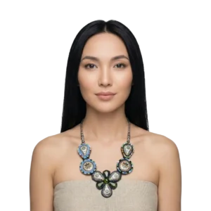 Taşlı Boho Kolye Etnik Desenli El Yapımı Tasarım