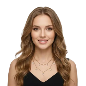 Zirkon Kolye Ayyıldız Takı Katmanlı Tasarım