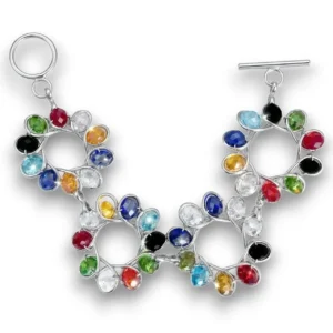 Çok renkli kristal taşlı retro bileklik genel görünüm