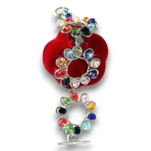 El yapımı retro bileklik renkli taş detaylı görünüm