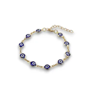 Dore renkli nazar boncuğu detaylı bileklik önden görünüş