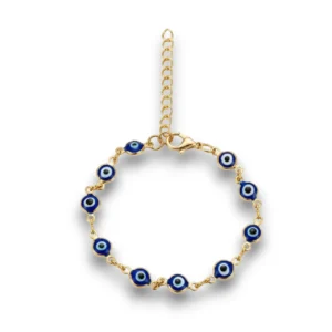 Dore renkli nazar boncuğu detaylı bileklik önden görünüş