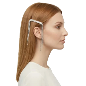 Saç Tokası Zirkon Taşlı Gümüş Kaplama