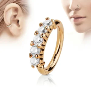 Septum piercing zirkon takı burun küpesi modeli