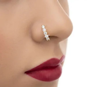 Septum piercing zirkon takı burun küpesi modeli