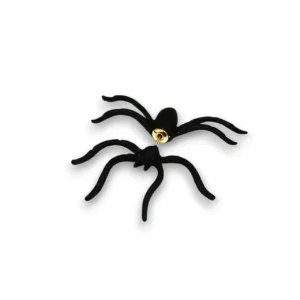 Siyah Renk Tarantula Tasarım Gotik Küpe, mankensiz ürün detay genel görünüm, beyaz fon.