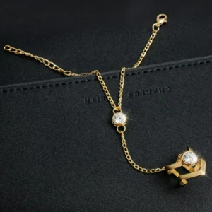 Zirkon taşlı yüzük detaylı şahmeran bileklik genel görünüm