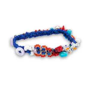 El yapımı boncuklu bohem halhal örgü detaylı görünüm