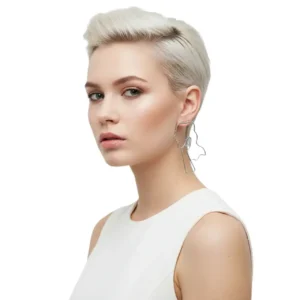 Kadın Figürlü Metal Küpe Gümüş Kaplama