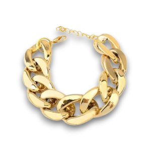 Kalın gold modern tasarım zincir halhal genel görünüm