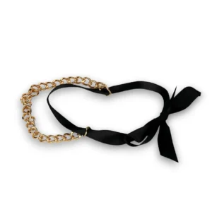 Saten kurdelalı bohem tasarım zincir halhal genel görünüm