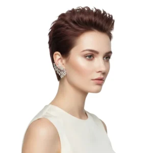 Tragus Küpe Tüy Figürlü Gümüş Tasarım