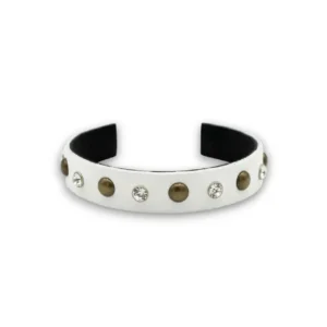 Zirkon taşlı deri kelepçe ince bileklik genel görünüm