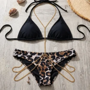 Altın kaplama vücut takısı zincir detaylı görünüm