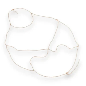 Modern çizgili dore renkli vücut takısı önden görünüş