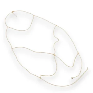 Geometrik desenli altın kaplama vücut takısı genel görünüm