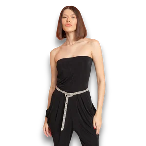 Beyaz arka planda ince kesim kristal taşlı casual kemer modeli TikiTonki