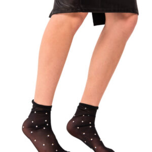 TikiTonki şıklığıyla taşlı tül siyah abiye soket çorap