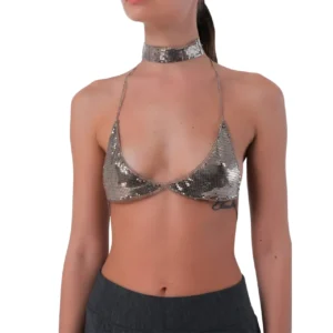 İki farklı renk seçeneği sunan taşlı vücut aksesuarı önden görünüş