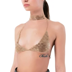 İki farklı renk seçeneği sunan taşlı vücut aksesuarı önden görünüş