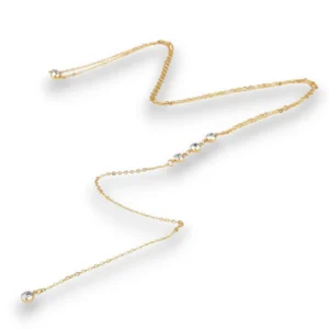 Zirkon taşlı boyundan geçmeli sırt kolyesi genel görünüm