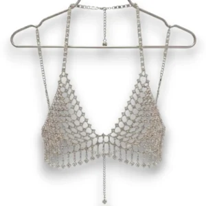 Gümüş kaplama vücut zinciri detaylı görünüm