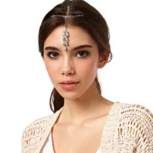 Zirkon Taşlı Gümüş Kaplama Saç Tokası