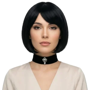 Kadife Choker Zirkon Taşlı Siyah Model