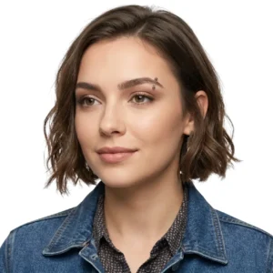 Kaş piercing paslanmaz çelik unisex takı manken üzerinde