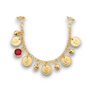 Kırmızı taşlı burundan kulağa uzanan zincirli hızma