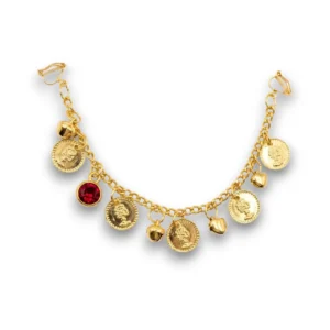 Zincirli hızma altın kaplama sıkıştırmalı takı modeli