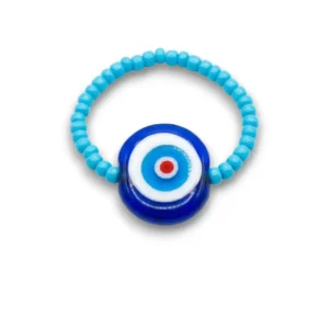 Nazar boncuklu turkuaz cam zarif bileklik genel görünüm