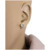 unisex zirkon daire küpe