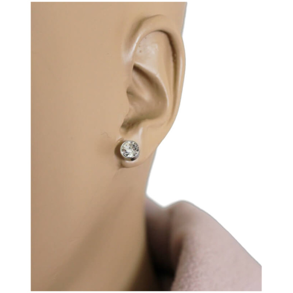 unisex zirkon daire küpe