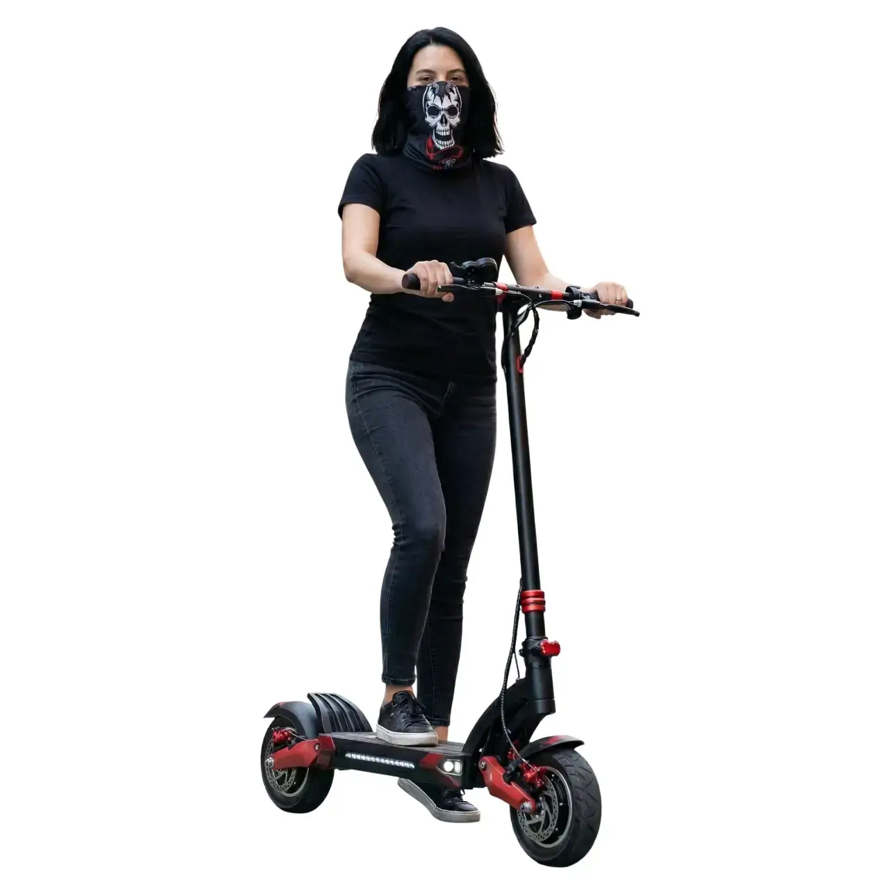 Scooter sürücüsü kadın yüzünde kullanım kurukafa baskılı unisex boyunluk boru bandana TikiTonki