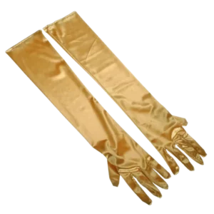 Parlak Uzun Saten Eldiven - 38 cm (Gold ve Gümüş Seçenekli) - Gold