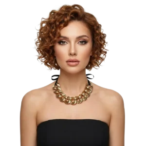 Zincir Choker Gold Kaplama Siyah Kurdele