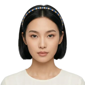 Çok Renkli Boncuk Taşlı Taraklı Taç