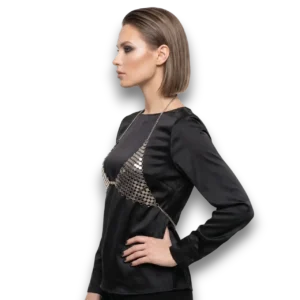 Petek dokulu gümüş kaplama vücut takısı genel görünüm